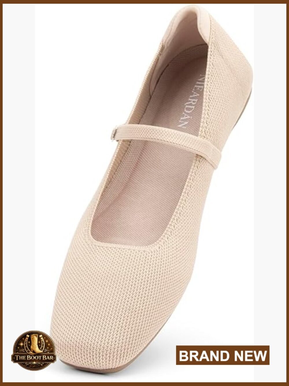 Women's Square Toe Knit Mary Jane Flats Slip On Ballet Shoes